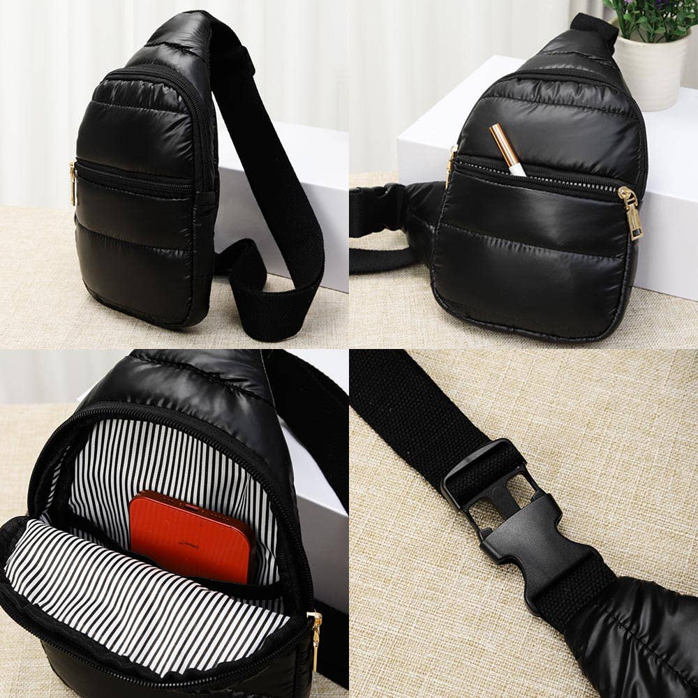 Solid Puffer Mini Sling Bag